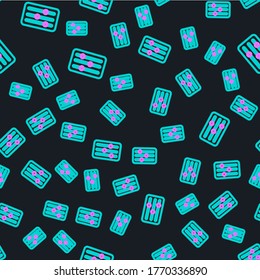 Line Sound mixer controller icon isolated seamless pattern on black background. Dj equipment slider buttons. Mixing console.  Vector Illustration
