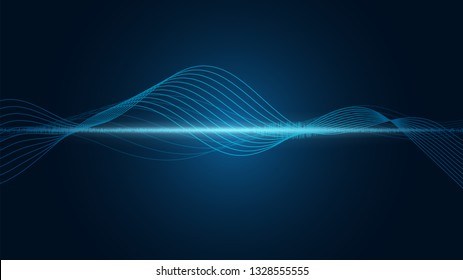 line soundwave abstract background with voice music technology