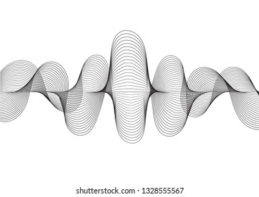 line soundwave abstract background with voice music technology