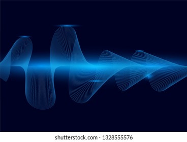 line soundwave abstract background with voice music technology