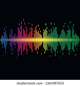 line soundwave abstract background with voice music technology