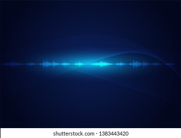 line soundwave abstract background with voice music technology