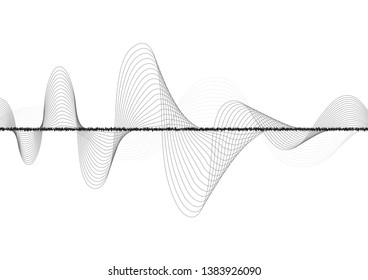 line soundwave abstract background with voice music technology