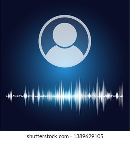 line soundwave abstract background with voice music technology.Communication of audio formats