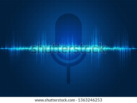 line soundwave abstract background with voice music technology