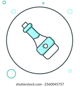 Line Soy sauce bottle icon isolated on white background. Colorful outline concept. Vector