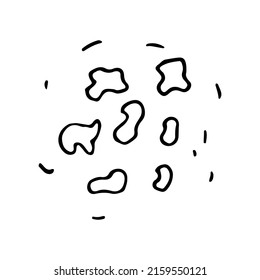 Line Space doodle comet. Hand-drawn asteroid isolated on white background. Outline astronomical object. Universe sketch meteorite sign. Astronomy, astrology, cosmos symbol. Vector science illustration