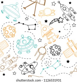 line space icon collection seamless pattern on a white background
