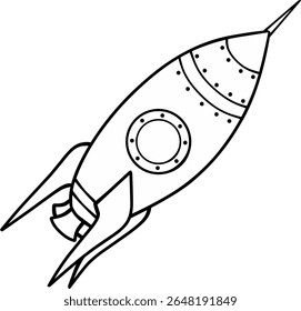 Line space rocket vector illustration	