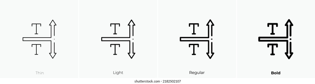 line spacing icon. Thin, Light Regular And Bold style design isolated on white background