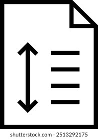 line spacing icon. Thin linear style design isolated on white background
