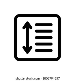 Line Spacing (Text Edition) icon outline vector. isolated on white background