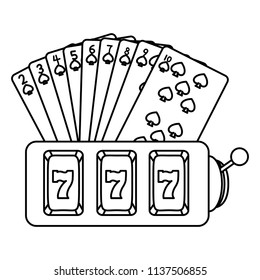 line spades cards and casino slot machine