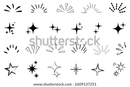 Line sparkle set radial energetic visual element comic style decorative lines sun burst effects dynamic vector elements collection