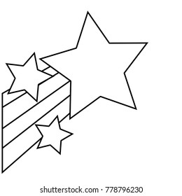 line sparkly stars in the sky with rainbow design