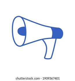 Line speaker icon isolated on a white background. Hand-drawn vector illustration in the style of doodles.