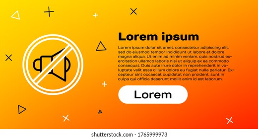 Line Speaker mute icon isolated on yellow background. No sound icon. Volume Off symbol. Colorful outline concept. Vector Illustration