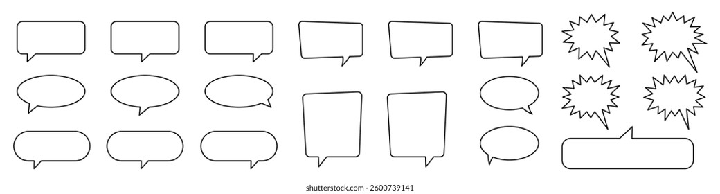 Line speech bubble, speech balloon, chat bubble.