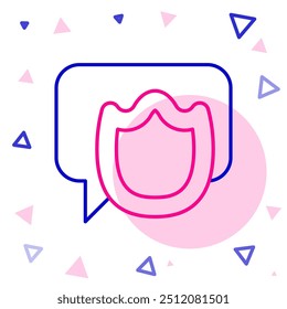 Line Speech bubble chat icon isolated on white background. Message icon. Communication or comment chat symbol. Colorful outline concept. Vector
