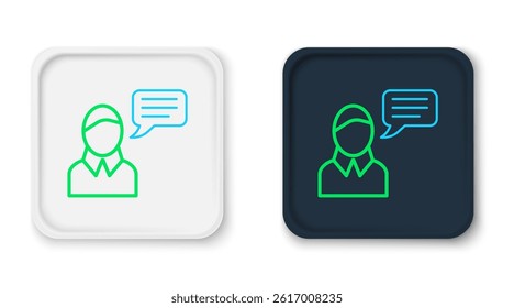 Line Speech bubble chat icon isolated on white background. Message icon. Communication or comment chat symbol. Colorful outline concept. Vector