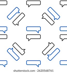 Line Speech bubble chat icon isolated seamless pattern on white background. Message icon. Communication or comment chat symbol. Colorful outline concept. Vector
