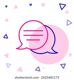 Icono de chat de burbuja de voz aislado sobre fondo blanco. Icono de mensaje. Símbolo de chat de comunicación o comentario. Concepto de contorno colorido. Vector