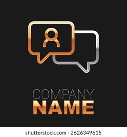 Line Speech bubble chat icon isolated on black background. Message icon. Communication or comment chat symbol. Colorful outline concept. Vector
