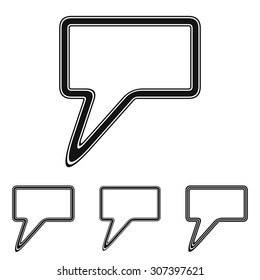 Line speech bubble logo design set