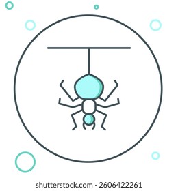 Line Spider icon isolated on white background. Happy Halloween party. Colorful outline concept. Vector
