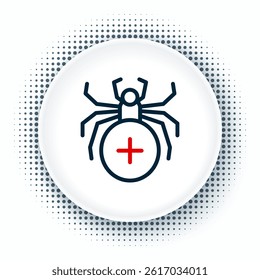 Line Spider icon isolated on white background. Happy Halloween party. Colorful outline concept. Vector