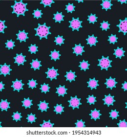 Line Spider web icon isolated seamless pattern on black background. Cobweb sign. Happy Halloween party.  Vector