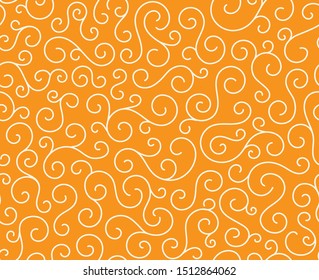 Line spiral abstract seamless pattern background.Curl ornament floral endless waves strokes.Sea aqua water swirl decoration texture.Vector for print or fabric textile.Cover for tile,flyleaf,wrapping