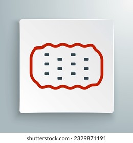 Line Sponge Symbol einzeln auf weißem Hintergrund. Wisp of Bast zum Abwasch. Reinigungslogo. Farbiges Rahmenkonzept. Vektorgrafik