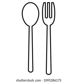 line spoon and fork cutlery kitchen utensil