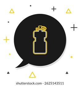 Line Sport bottle with water icon isolated on white background. Colorful outline concept. Vector