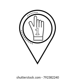 line sport glove with number one symbol