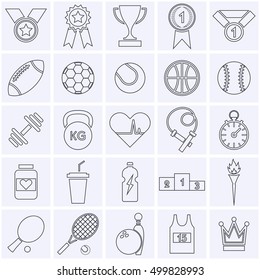 Line sports icon collection. Vector illustration