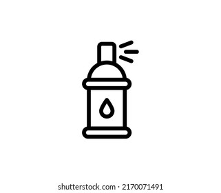 Icono de pintura con aerosol de línea aislado en fondo blanco. Símbolo de esquema para diseño de sitio web, aplicación móvil, ui. Pintar pictograma. Ilustración vectorial, с editorial k. 