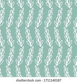 Line Sprig Plants Dark Gray Monochrome Seamless Pattern Background Wallpaper. Floral Pattern for Textile Fabric and more.