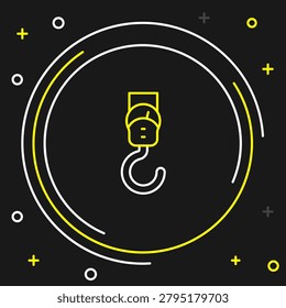 Line Spring scale icon isolated on black background. Balance for weighing. Determination of weight. Colorful outline concept. Vector