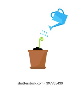 Line sprout and plant growing. Linear nature leaf, grow tree, garden and flower, organic gardening, eco flora. Timeline infographic of planting tree process, business concept flat design.