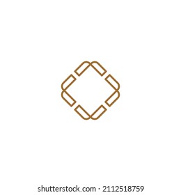 Line Square Abstract Luxury Logo Icon Vector Template