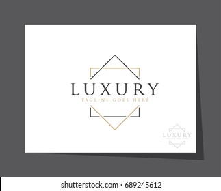 line square abstract luxury logo icon vector template