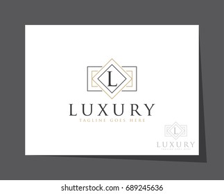 line square abstract luxury logo icon vector template