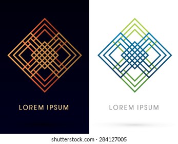 Line Square abstract shape, graphic vector