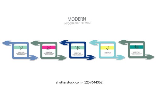 line square arrow design infographic template