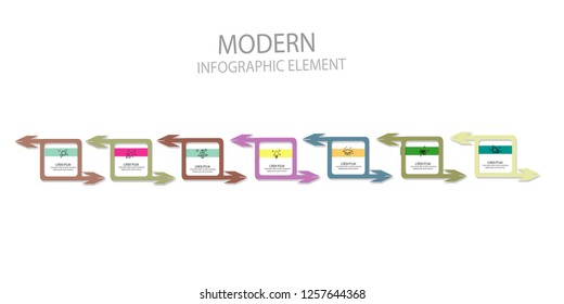 line square arrow design infographic template