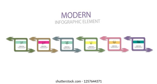 line square arrow design infographic template