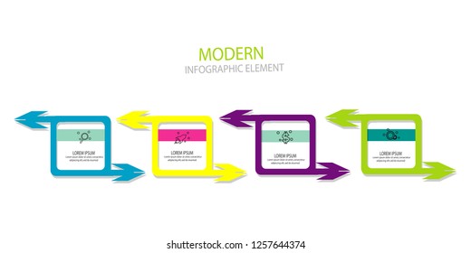 line square arrow design infographic template