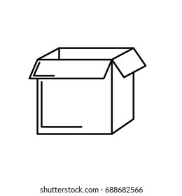 line square box package open design